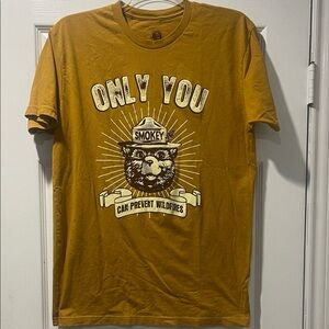 Smokey Bear Graphic T-Shirt - Mustard Yellow